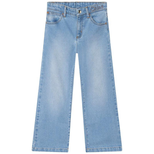 Girls Denim Blue Trousers