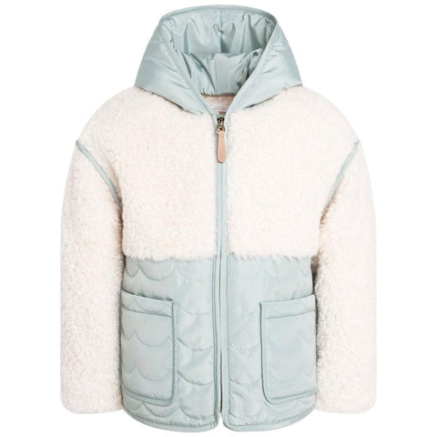 Chloe Girls Green Quilted Hooded Jacket
