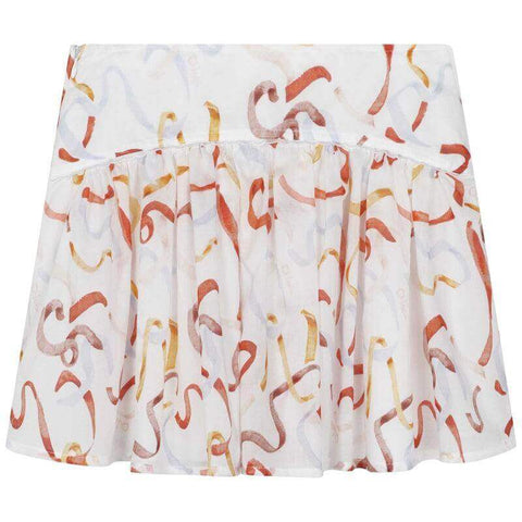 Chloe Girls Ivory Cotton Ribbon Skirt