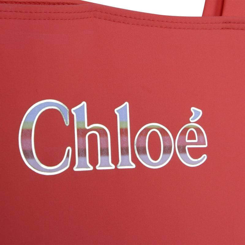 Chloe Girls Logo Print Cut Out Swimsuit