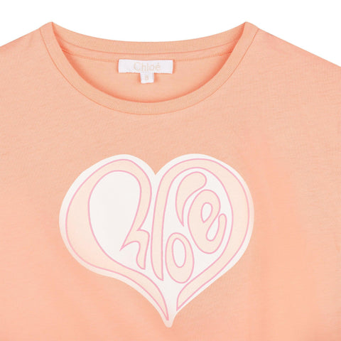 Chloe Girls Orange Heart T-Shirt