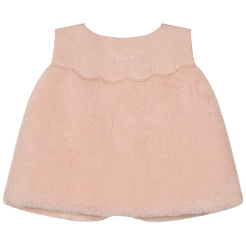 Chloe Girls Pink Fur Waistcoat