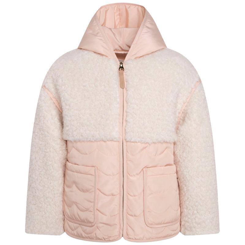 Chloe Girls Pink Quilted Hooded Jacket