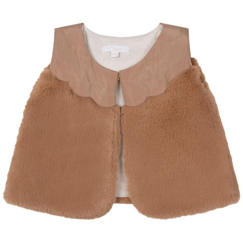 Chloe Girls Stone Fur Waistcoat