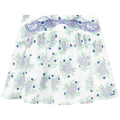 Chloe Girls White Floral Skirt