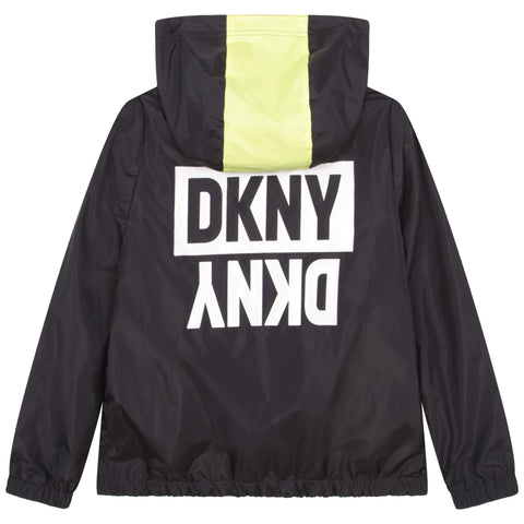 Dkny Boys Black & Blue Reversible Zip Up Jacket