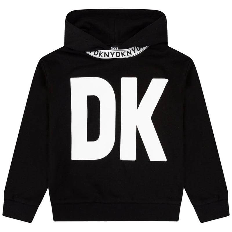 DKNY Boys Black Dk Hooded Sweatshirt