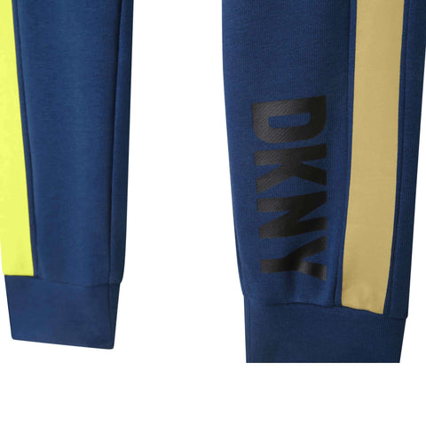 DKNY Boys Blue Cotton Logo Joggers