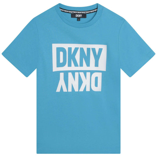 Boys Blue Cotton Logo T-Shirt