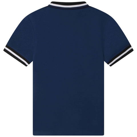 DKNY Boys Blue Cotton Polo Shirt