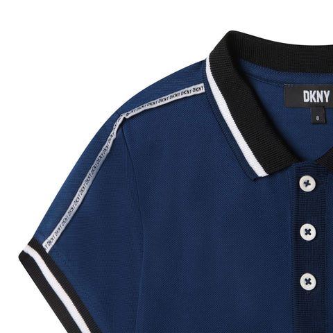 DKNY Boys Blue Cotton Polo Shirt