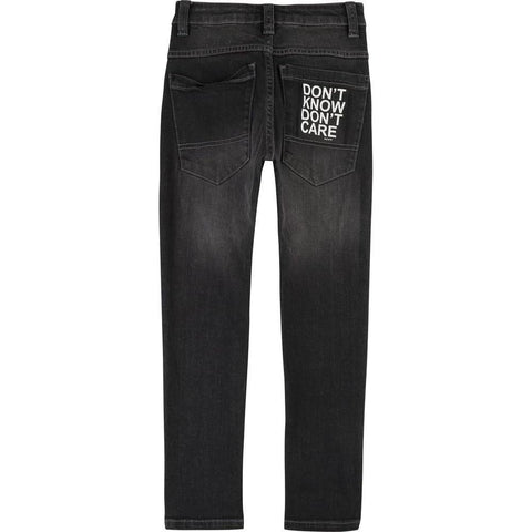 DKNY Boys Dark Grey Logo Jeans