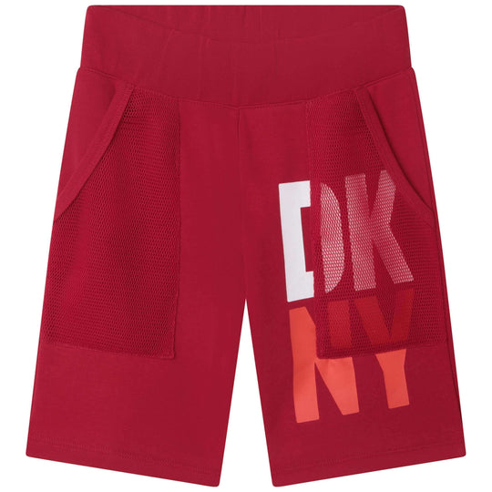 Boys Red Logo Print Shorts