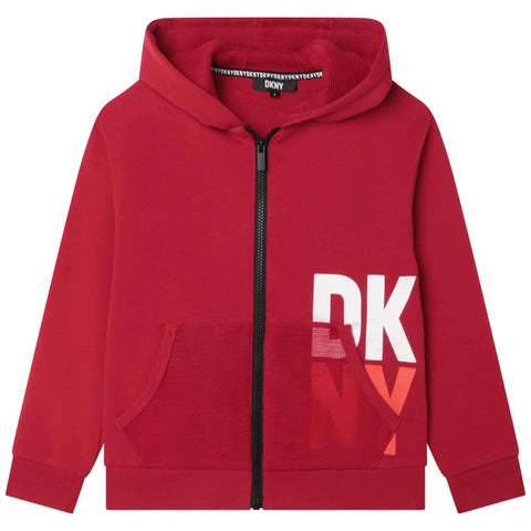 DKNY Boys Red Zip Up Hoodie