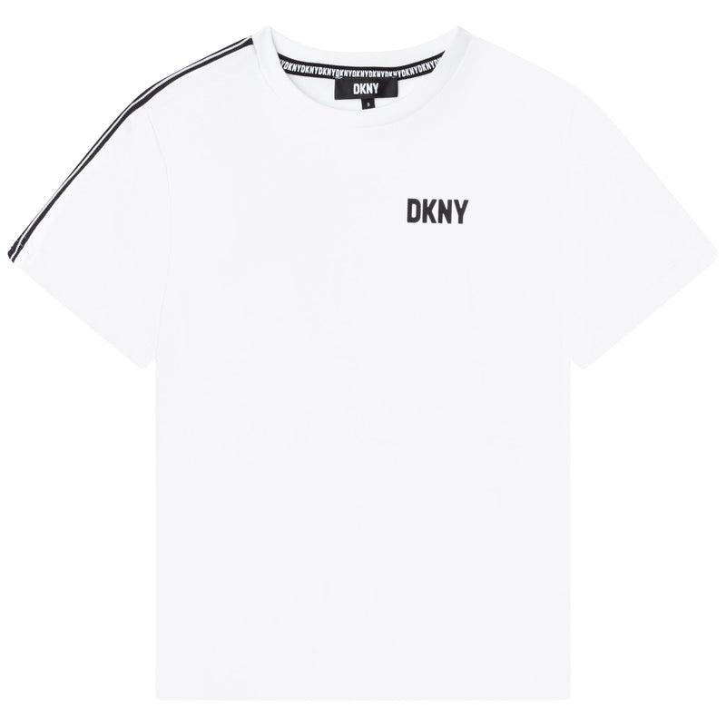 DKNY Boys White Taper Short Sleeves T-Shirt