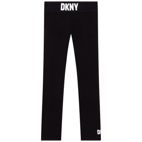 DKNY Girls Black Logo Leggings