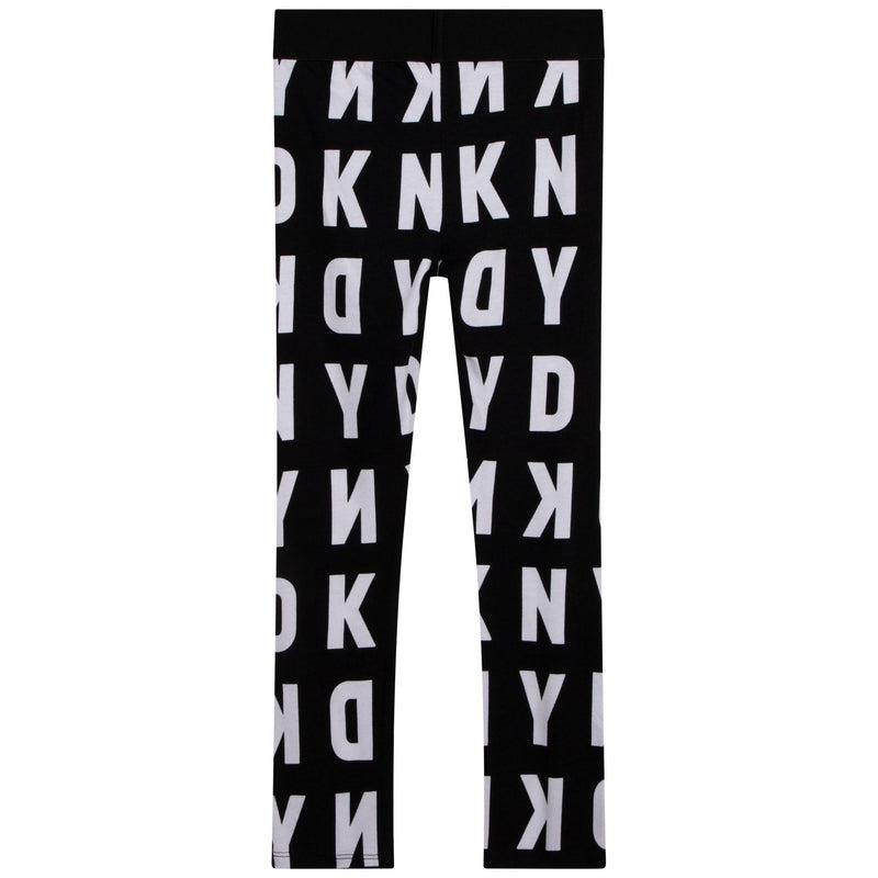 DKNY Girls Black Logo Mania Leggings