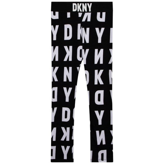 Girls Black Logo Mania Leggings