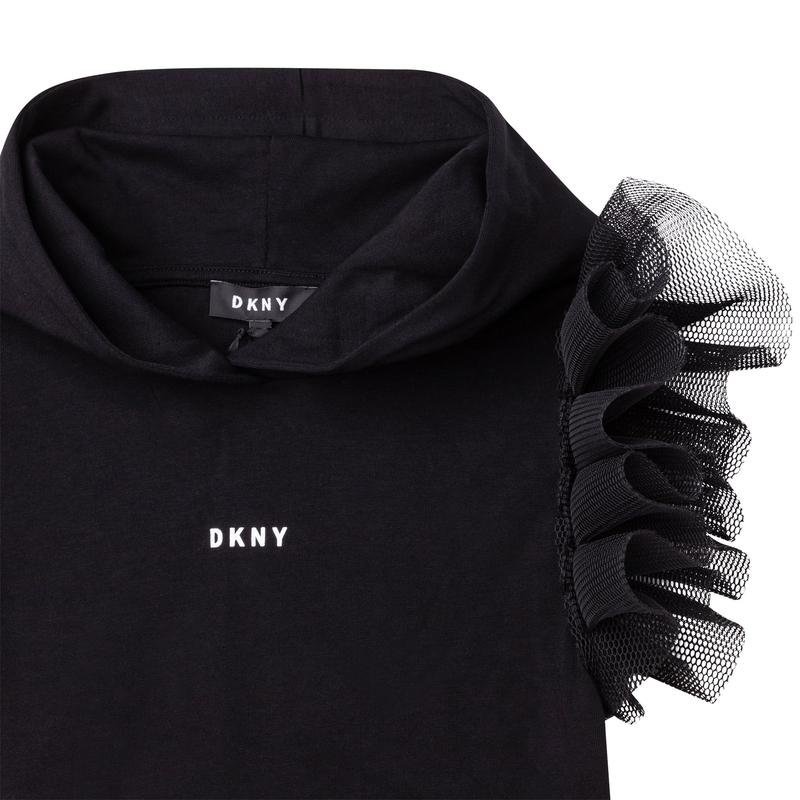 DKNY Girls Black Mesh T-Shirt