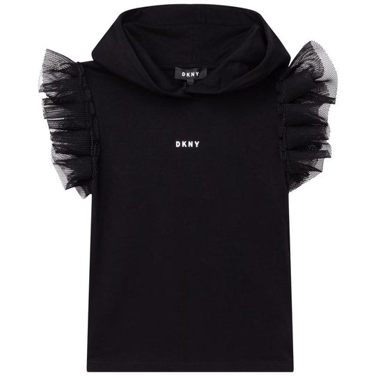 Girls Black Mesh T-Shirt