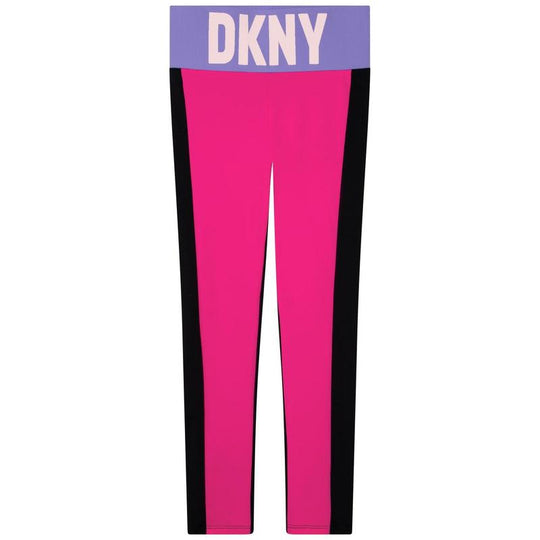 Girls Pink Logo Leggings