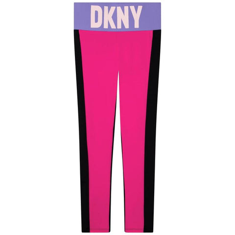 DKNY Girls Pink Logo Leggings
