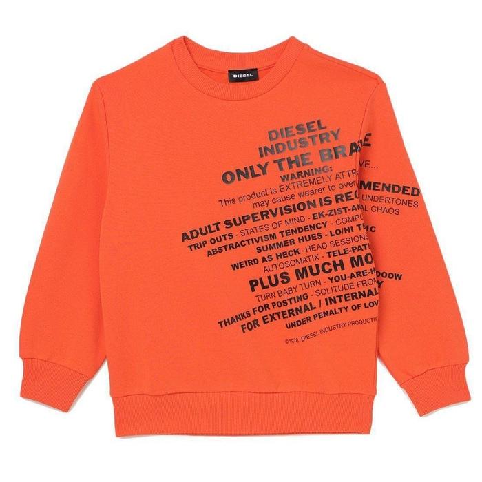 Diesel Boys Orange Brave Sweatshirt