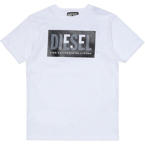 Diesel Boys White Patch Logo T-Shirt