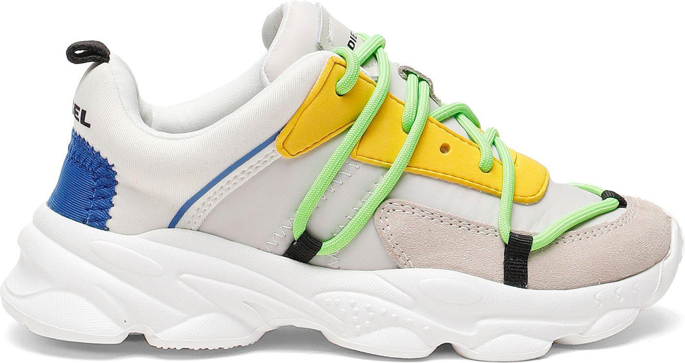 Diesel White & Yellow Serendipity Trainers