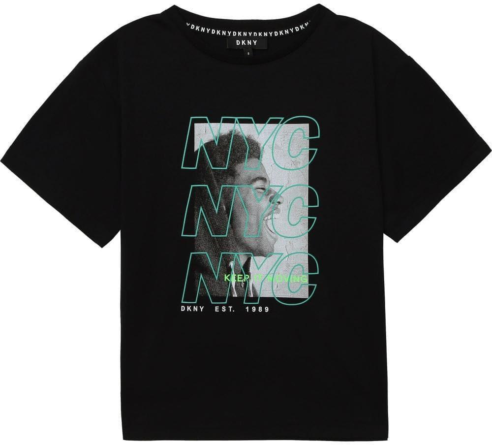 DKNY Boys Black Short Sleeve T-Shirt