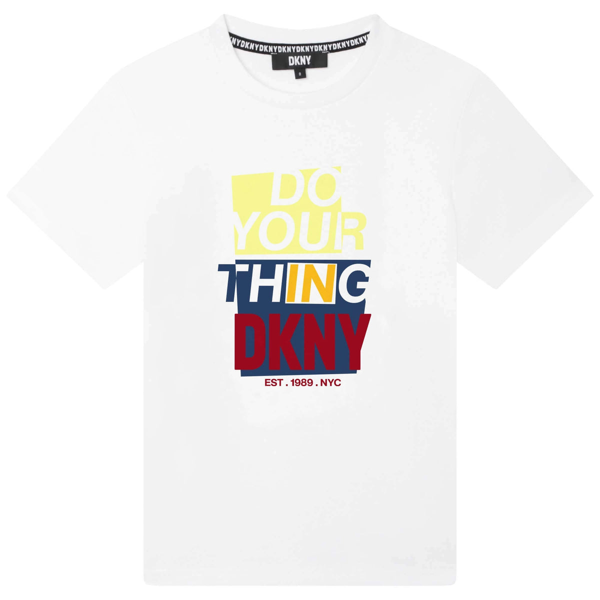 DKNY Boys White Cotton T-shirt