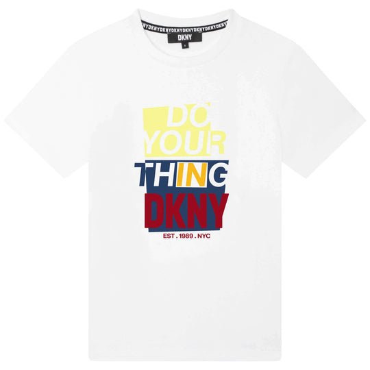 Boys White Cotton T-shirt