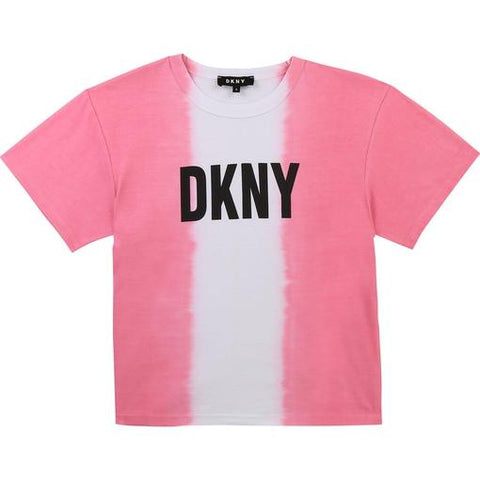 DKNY Girls Pink Tie Dye T-Shirt