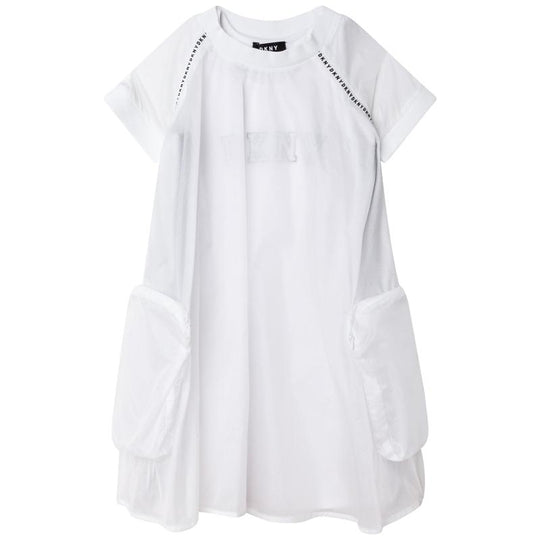 Girls White 2 In 1 Dress