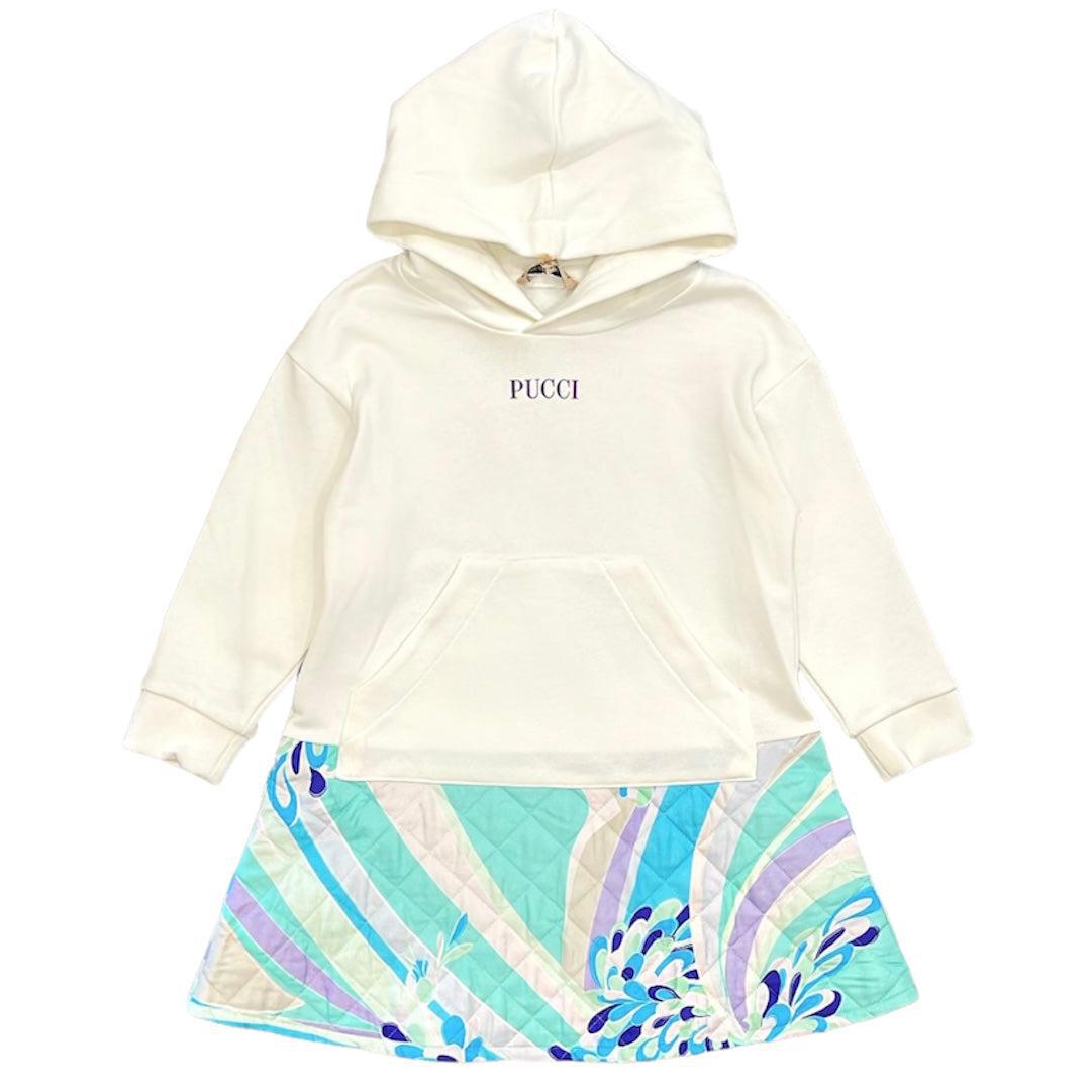 Emilio Pucci Girls Cream Hooded Dress