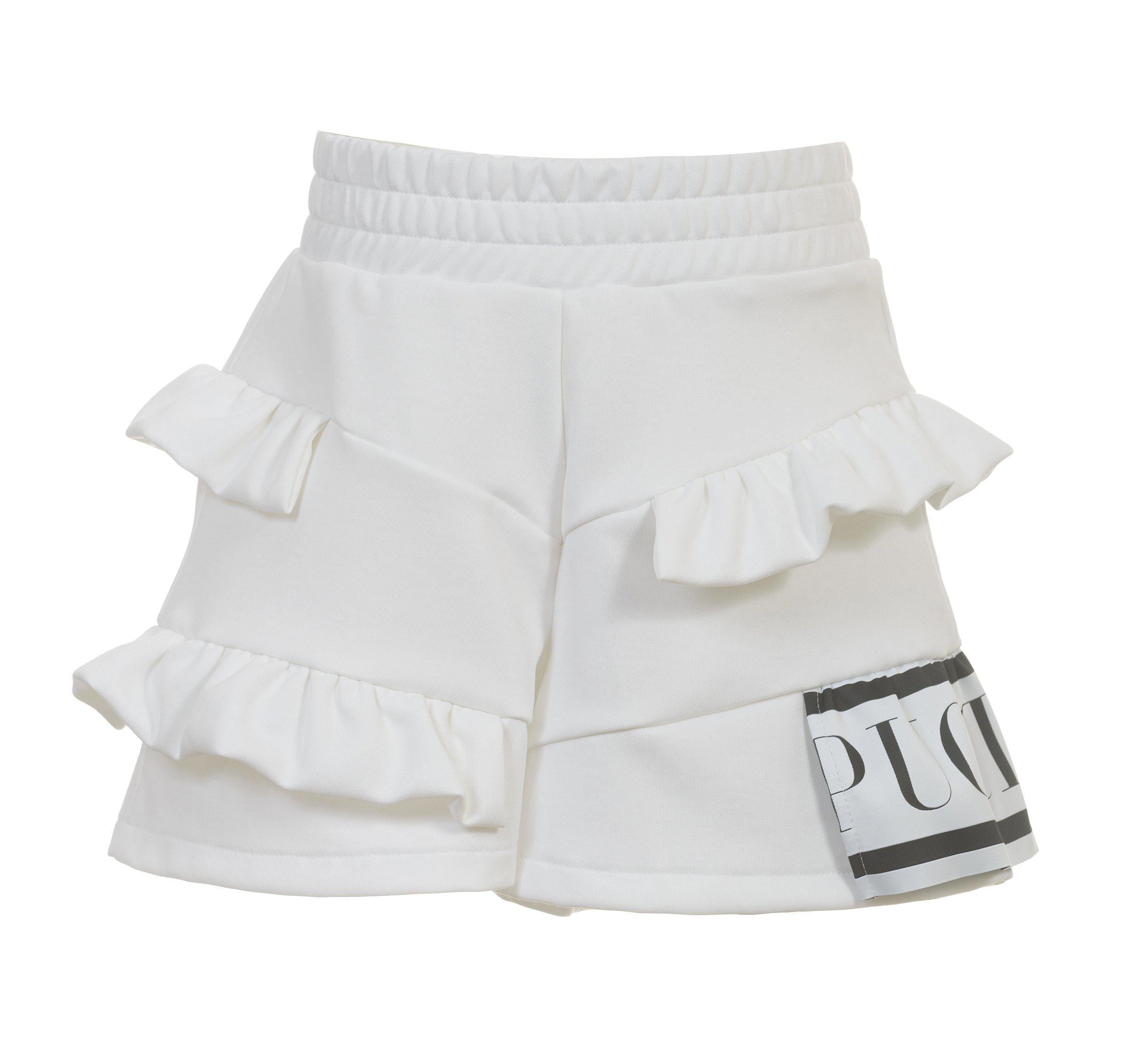 Emilio Pucci Girls White Ruffle Shorts