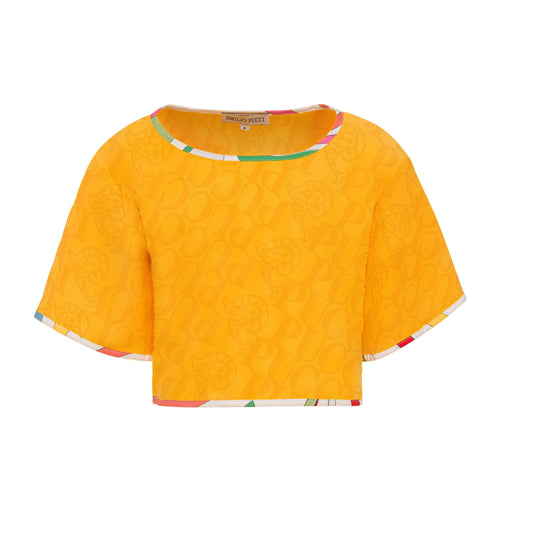 Girls Yellow Towelling Top
