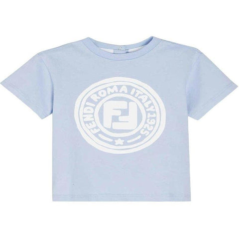 Fendi Baby Boys Blue Logo T-shirt