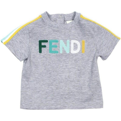 Fendi Baby Boys Grey Logo T-Shirt