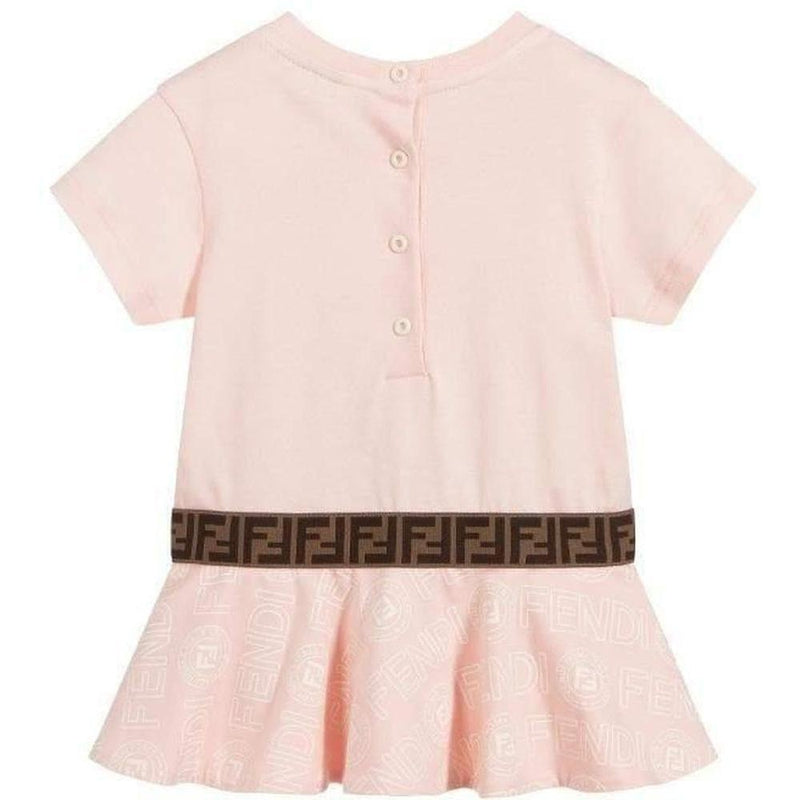 Fendi Baby Girls Pink Logo Jersey Dress