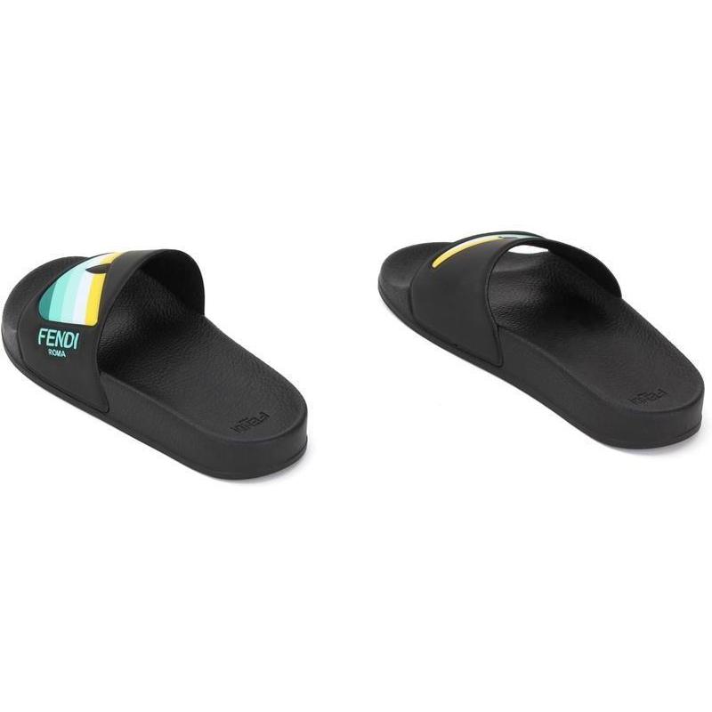 Fendi Black Eye Slide Sandals