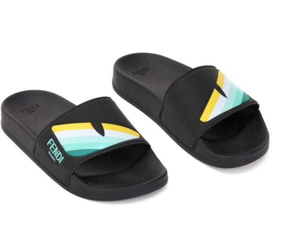 Fendi Black Eye Slide Sandals