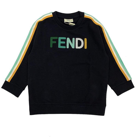 Fendi Boys Black Fendi Logo Sweatshirt