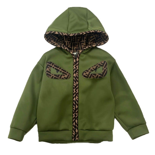 Boys FF Khaki Eye Zip Up Hoody