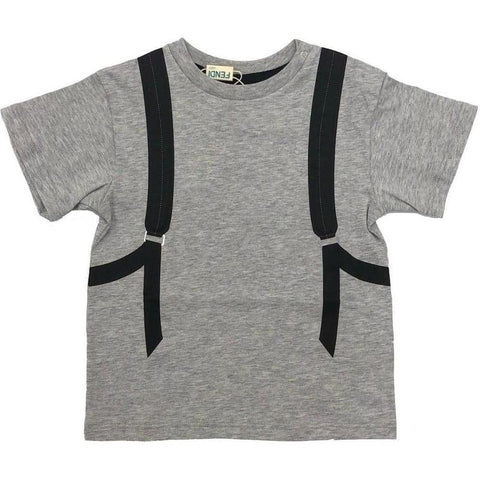 Fendi Boys Grey Backpack T-Shirt
