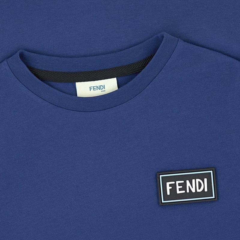 Fendi Boys Navy Long Sleeve T-Shirt