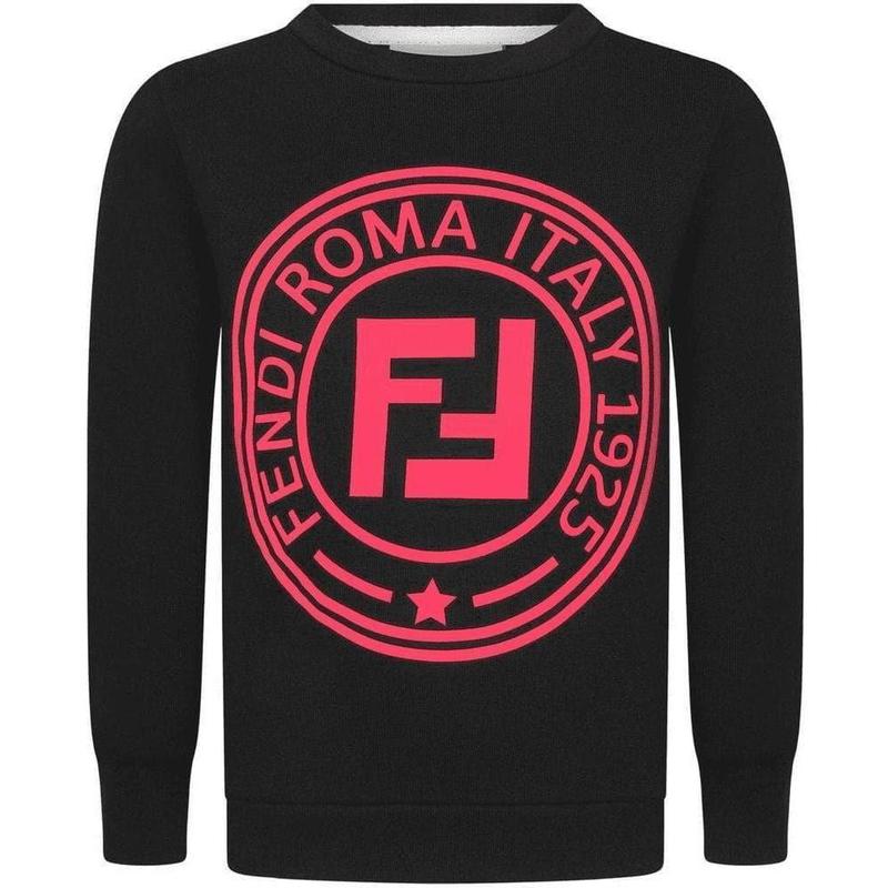 Fendi Girls Black Logo Sweatshirt