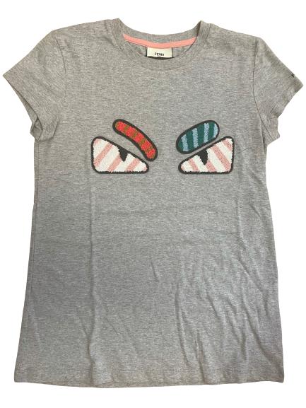 Fendi Girls Grey Fendi Eyes T-Shirt