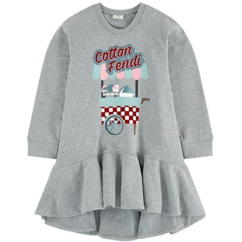 Fendi Girls Grey Sweatshirt Dress
