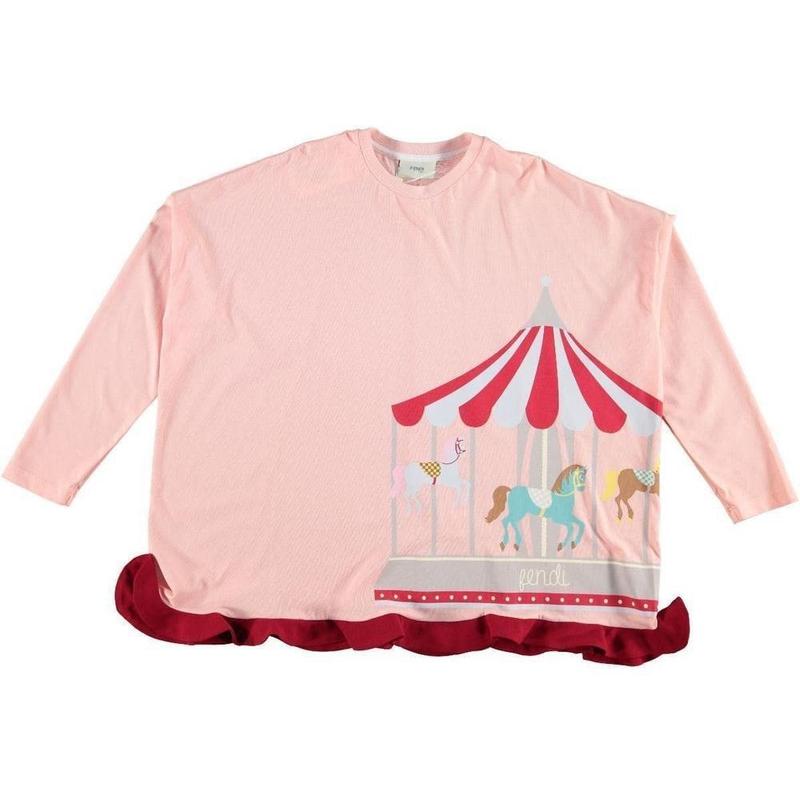 Fendi Girls Pale Pink Carousel Top